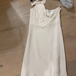 Cream Valentino one shoulder dress, size 4